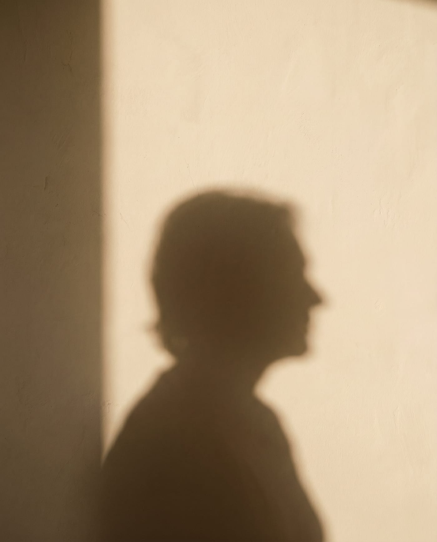 Sombra de perfil sobre el muro